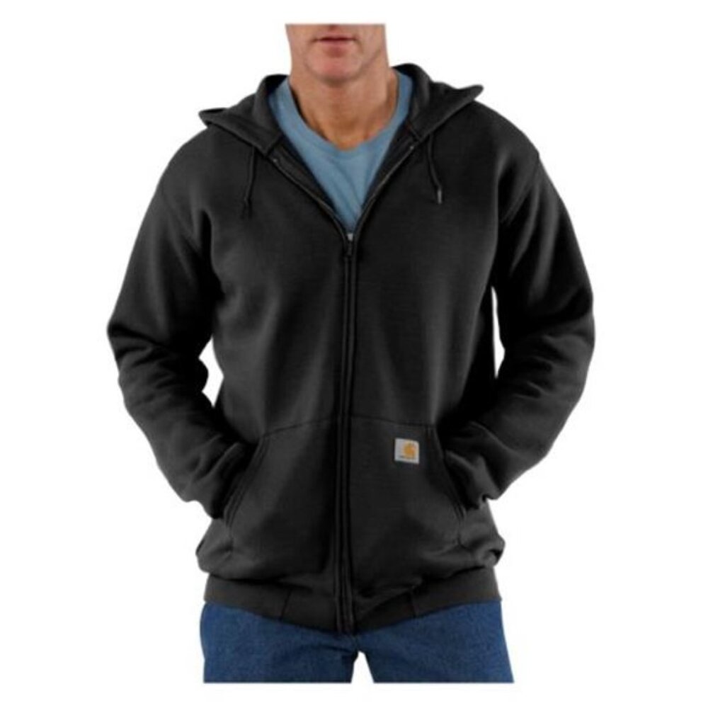 Mens Loose Fit Midweight Full Zip Hoodie Fleece Sweatshirt Winter Work Hoodie
